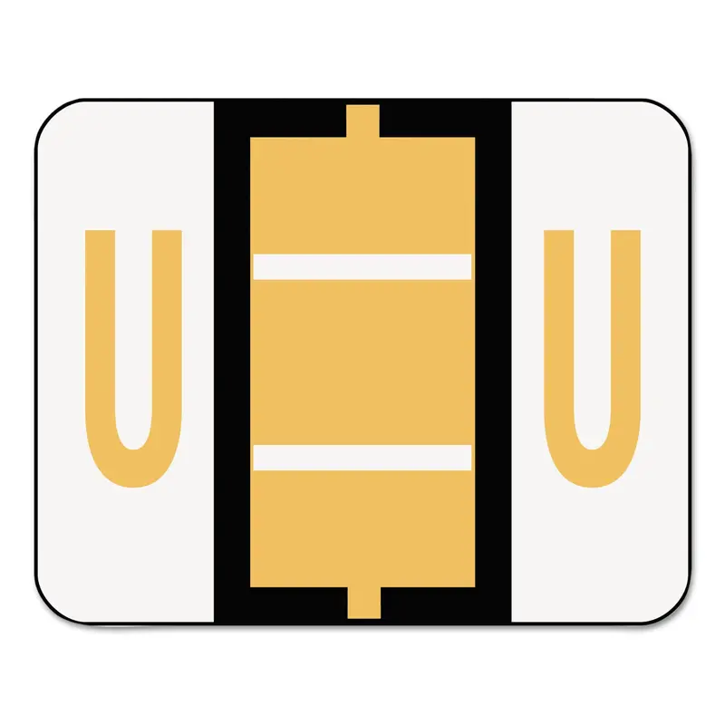 A-Z Color-Coded End Tab Filing Labels, U, 1 x 1.25, White, 500/Roll