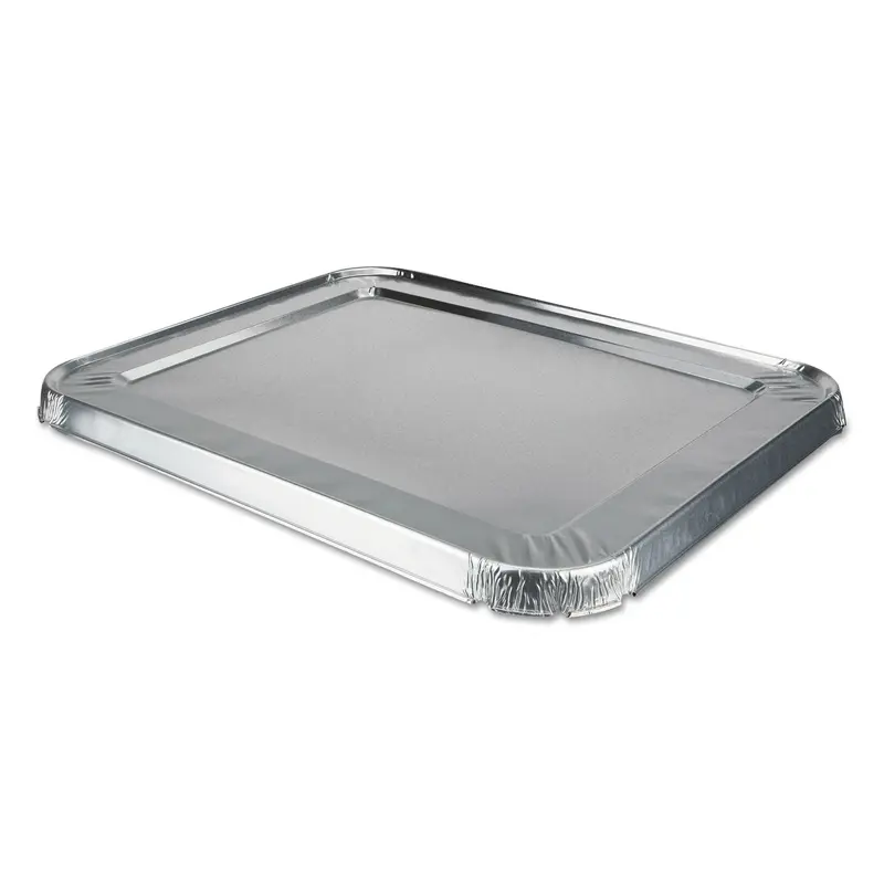 Aluminum Steam Table Lids, Rolled Edge, Fits Half-Size Pan, 0.63" Deep, 10.56 x 13, 100/Carton