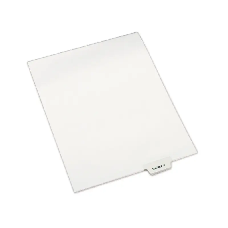 Avery-Style Preprinted Legal Bottom Tab Dividers, 26-Tab, Exhibit S, 11 x 8.5, White, 25/Pack
