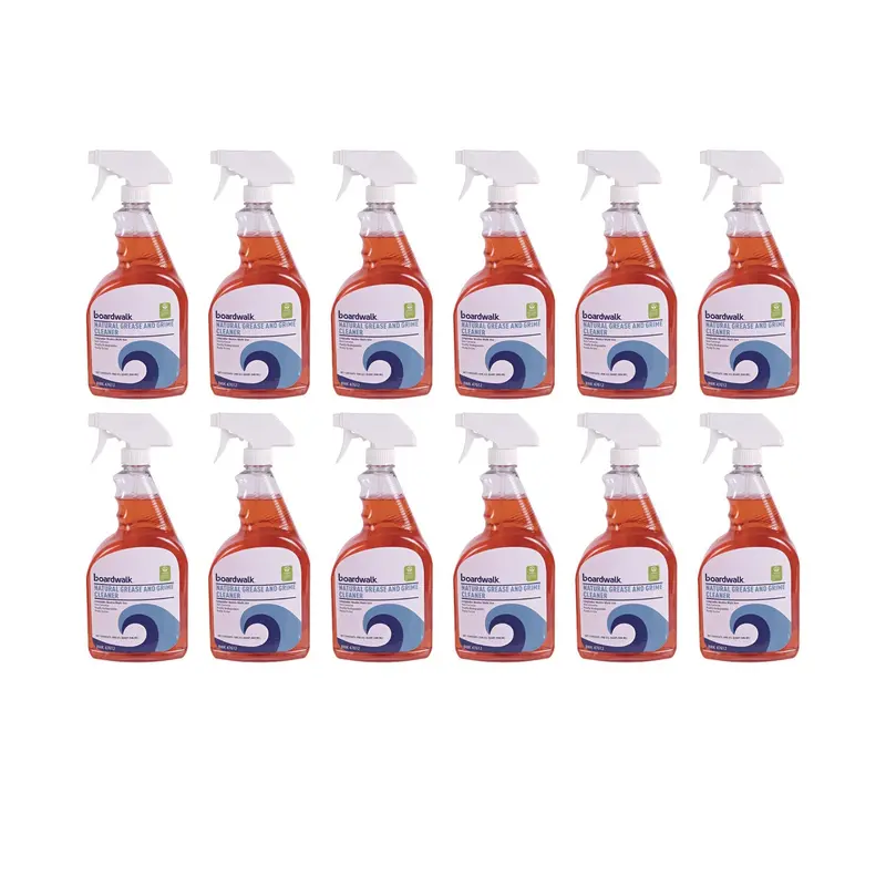 Boardwalk Green Natural Grease and Grime Cleaner, 32 oz Spray Bottle, 12/Carton
