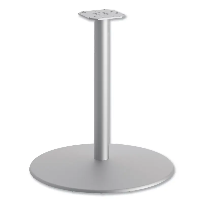 Between Round Disc Base for 30" Table Tops, 27.79" High, Textured Silver