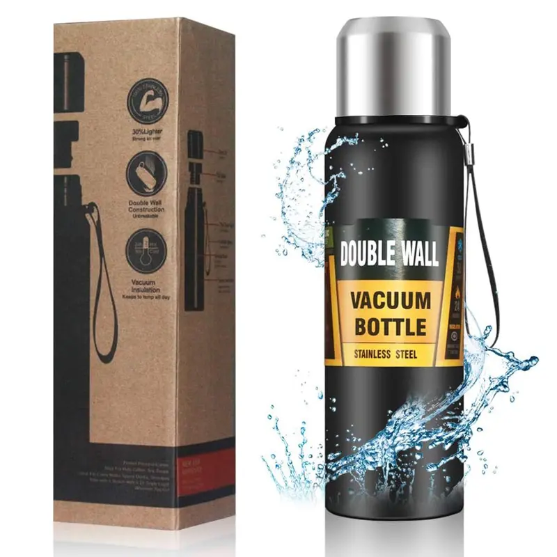 (Net) 800ML Stainless Steel Vacuum Cup - Stay Refreshed Anytime, Anywhere / 561464Black