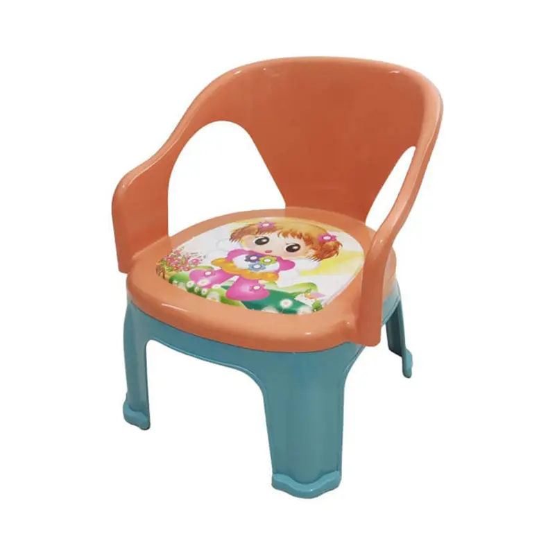 ( NET ) Children's Chair With Comfortable Sponge BaseOrange And Aqua