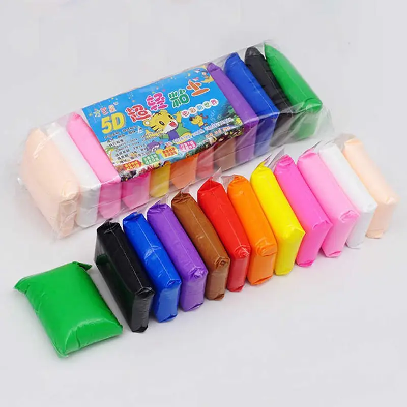 (Net) 12 Colors/Set 8D Super Light Clay with 3 Tools - 130 grams - P-341 /1012 / 1312 / KM-60