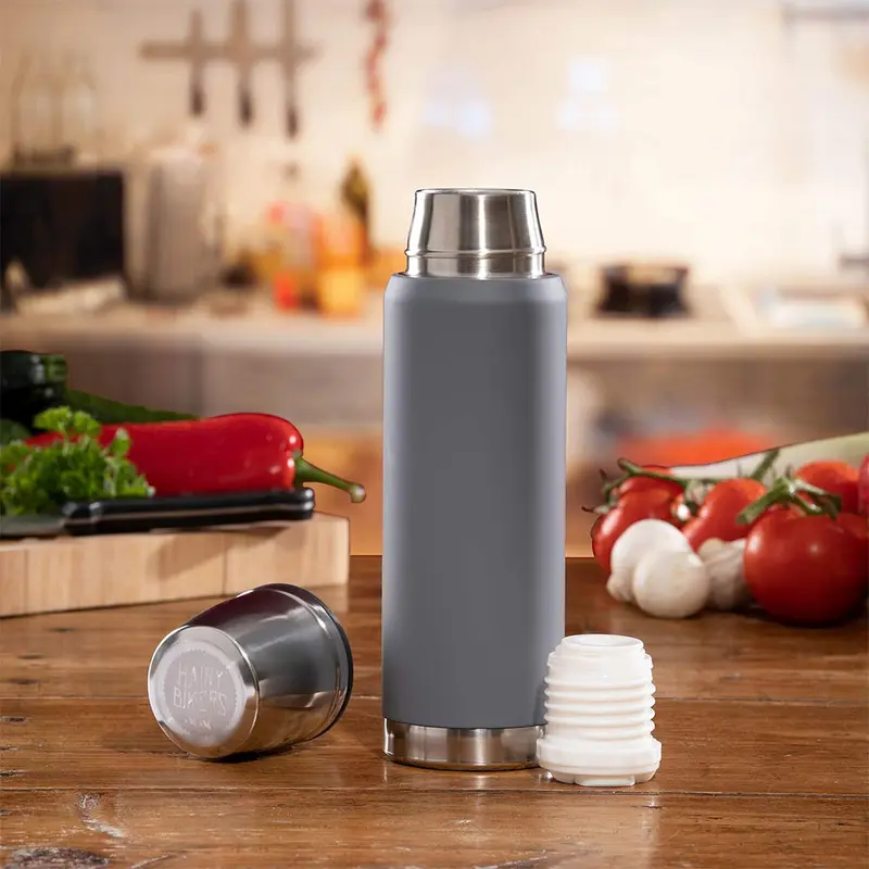 (Net) 600 ML| High Capacity Business Thermos Mug Stainless Steel Tumbler Insulated Water Bottle Vacuum Flask for Office Tea Mugs / 81213Bluish Grey