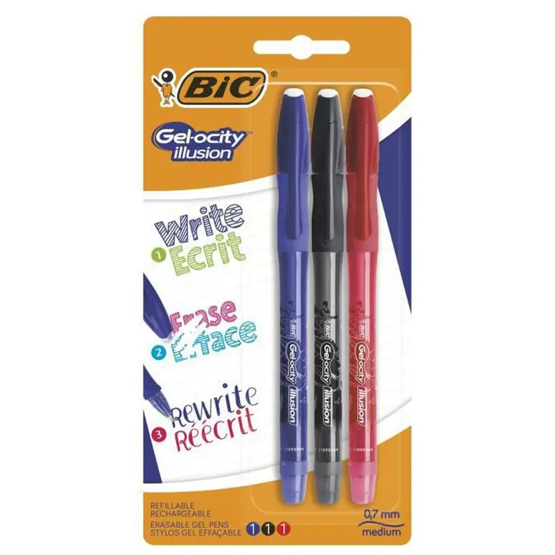 (NET) BIC Gel-ocity Illusion Erasable Pen 3 pcs