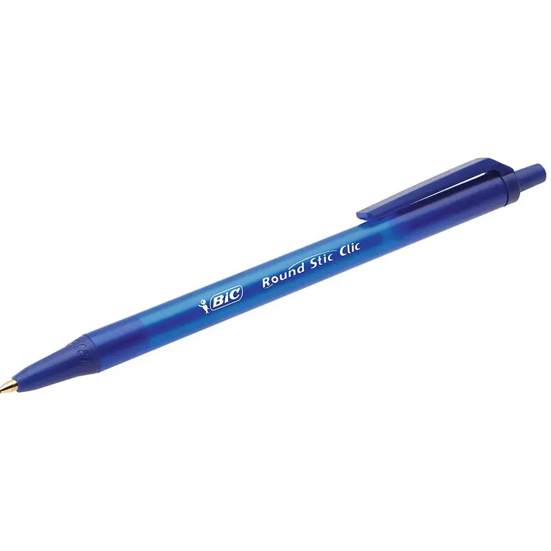(NET) Bic Round Stic Clic Pen 1.0 mm Blue / 3 pieces