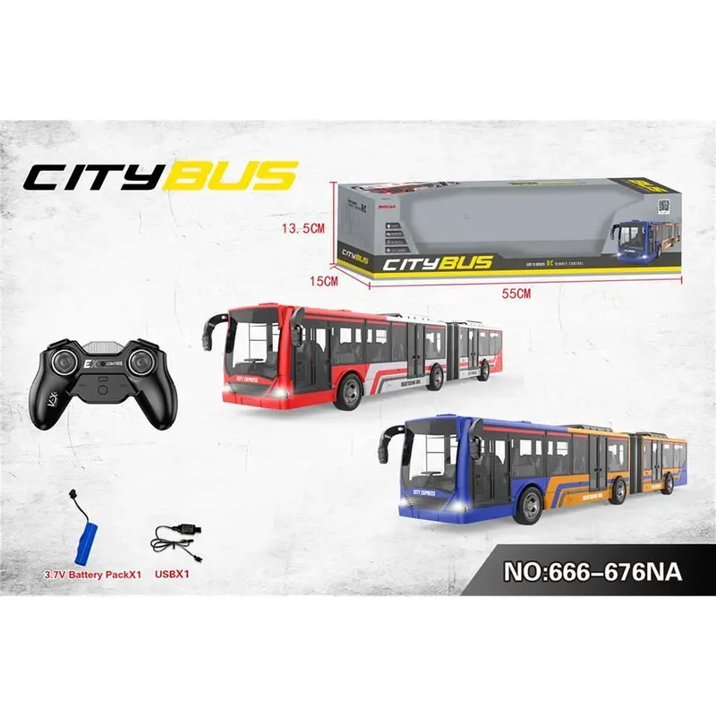 ( NET) Rechargeable Remote Control City Bus Transportation ToyWhite
