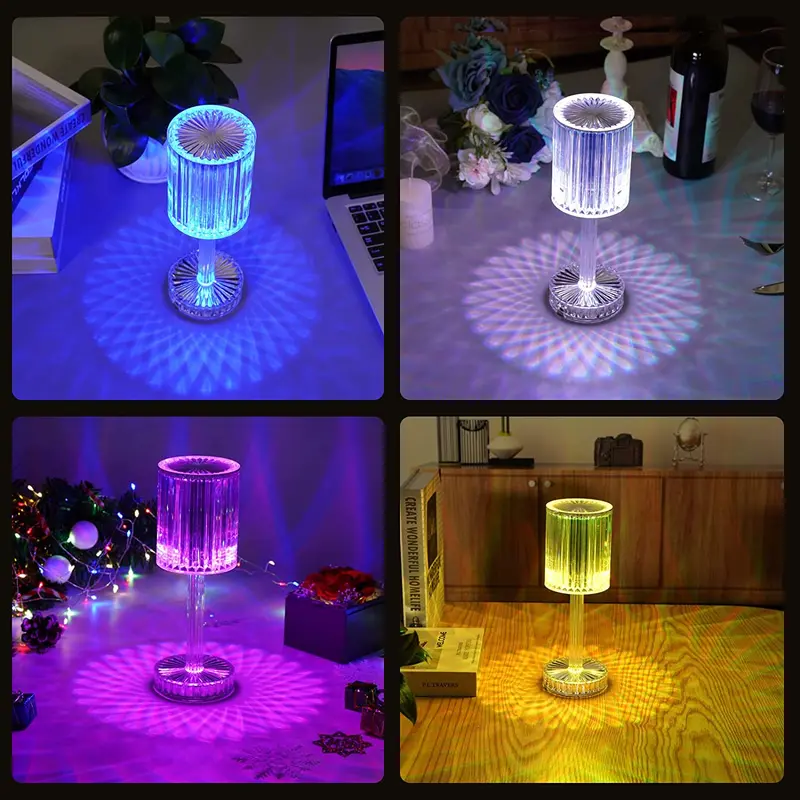 (NET) Crystal Lamp16 Color Changing Touch Lamp Rechargeable Diamond Table Lamp for Bedroom Living Room / 473248