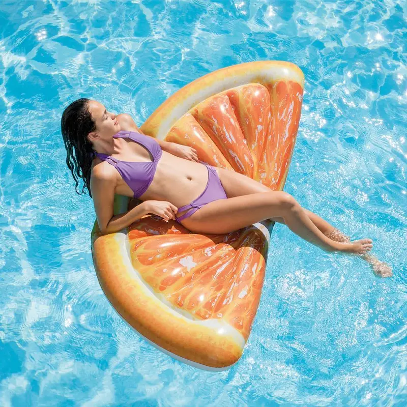 (NET) Intex 58763EU Inflatable Orange Slice Mat with Realistic Printing 178x 85 cm
