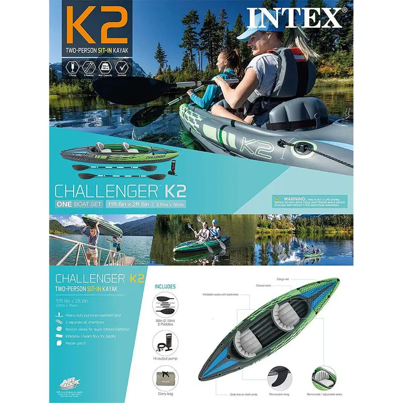 (NET) Intex Challenger Kayak Inflatable Set / 68306B