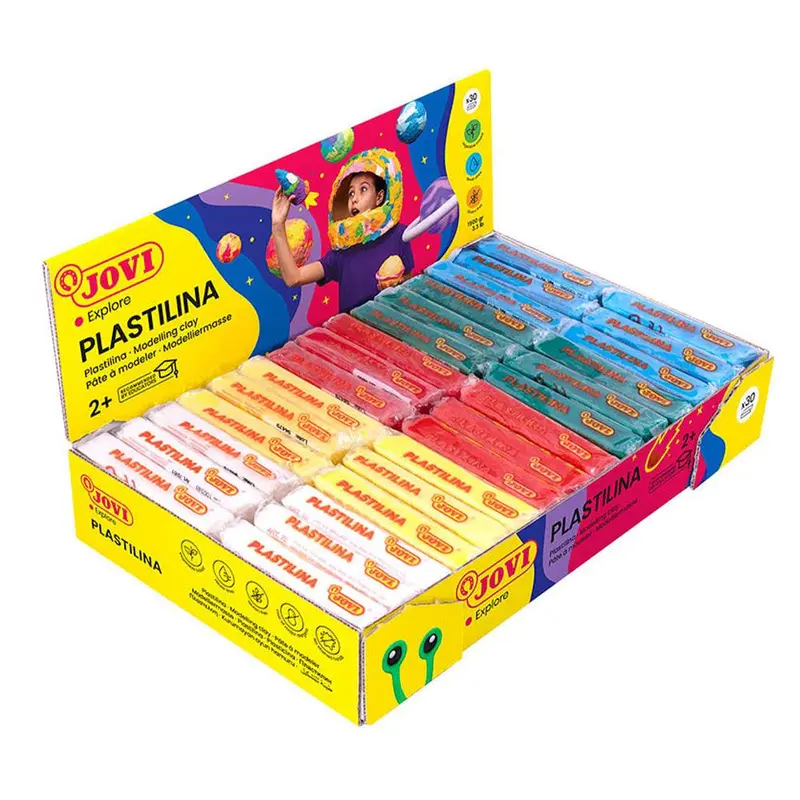 (NET) Jovi Plastilina Modelling Clay Set Of 30 Bars 50g Each 6 Colors