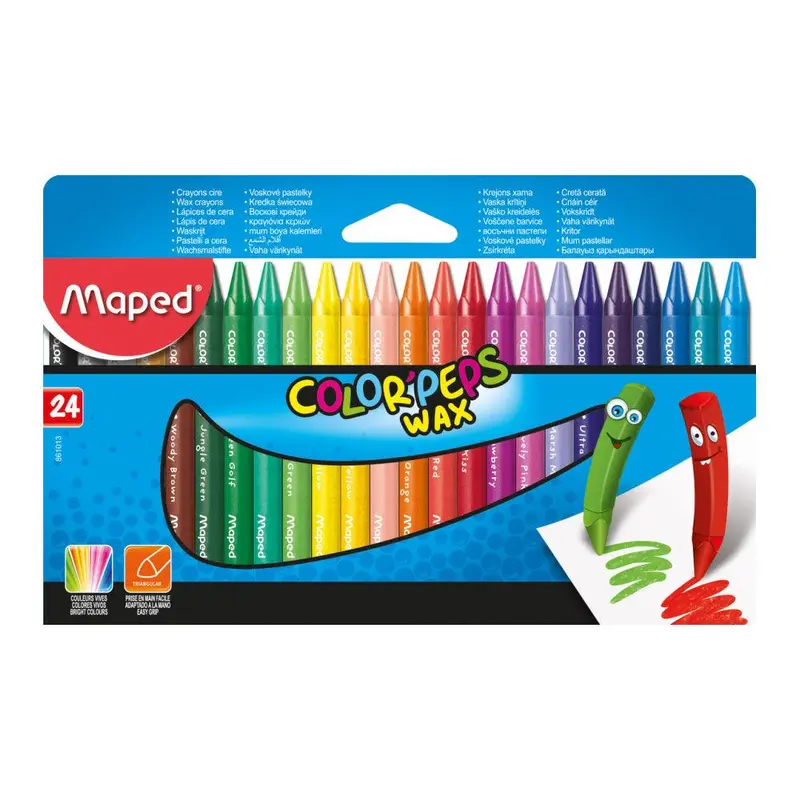 (NET) Maped Color Peps Wax Crayons 24 Color Set / 610137