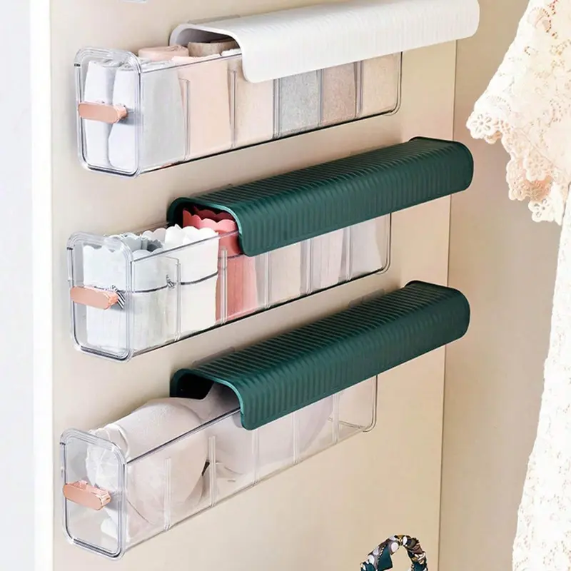 (NET) Transparent Underwear Storage Box Panties Socks Closet Bedroom OrganizerWhite