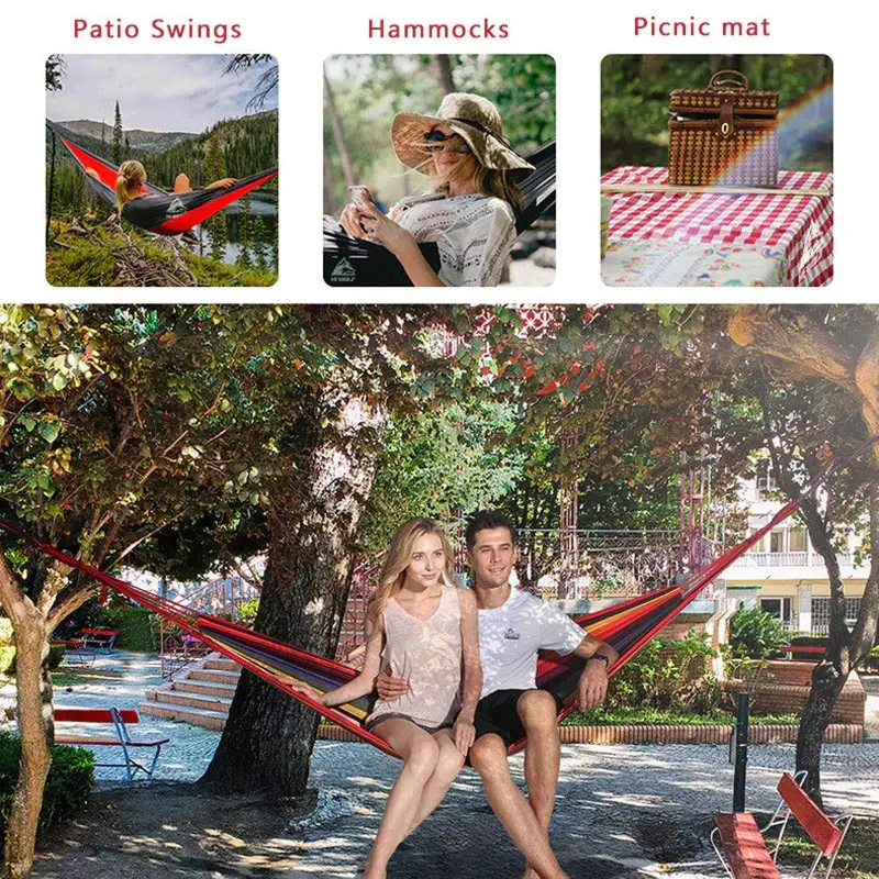 **NET**Hammock Portable Camping Hanging Outdoor Swing 240 x 160 cm / 22FK005Blue& green