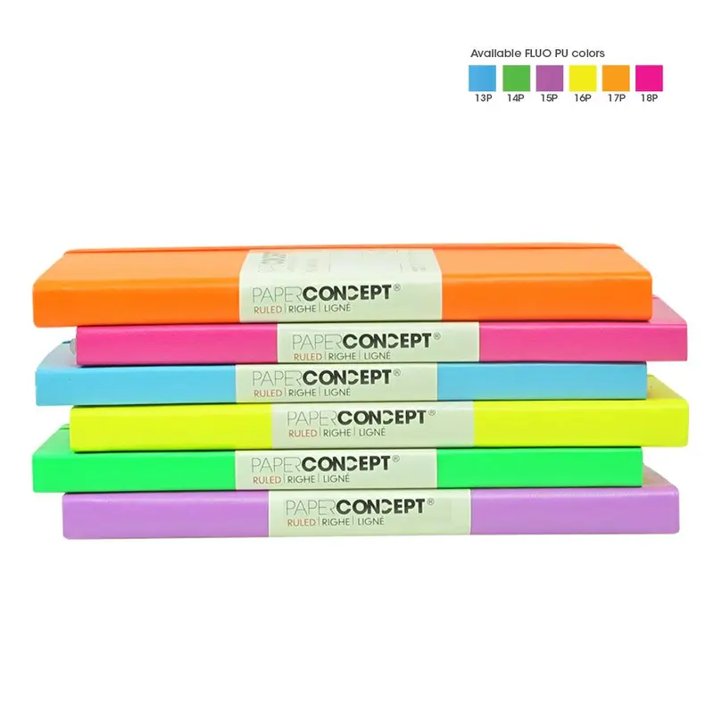 (NET)OPP Paperconcept Executive Notebook PU Fluo Soft Cover Line / 2129.7 cm