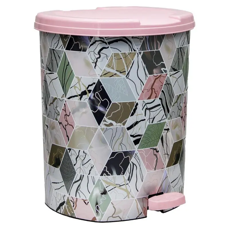 Asude Patterned Waste Bin With Pedal Medium 13 litersColorful