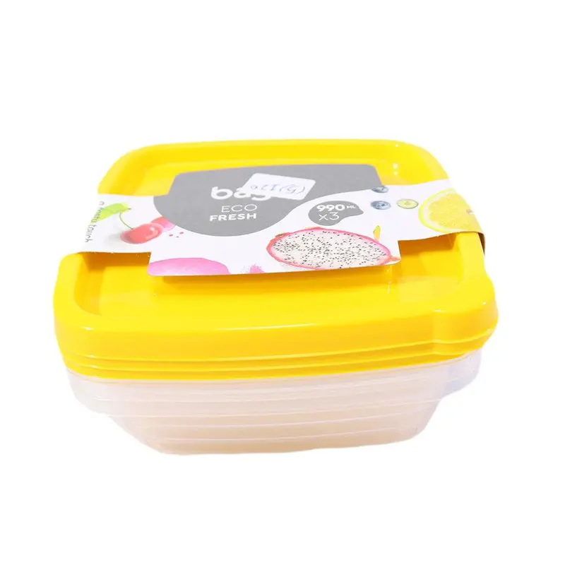 Bager Square Storage Container Set 990ml ( 3 Pcs)