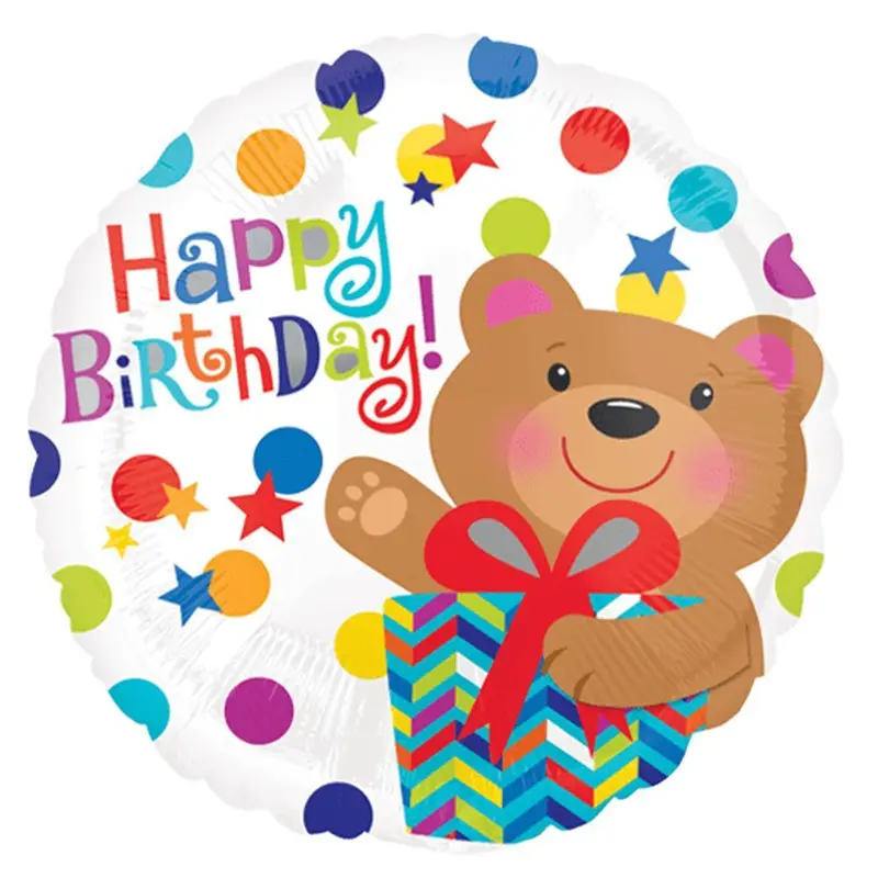 Birthday Helium Balloon Follow My Heart Q-544Bear / White