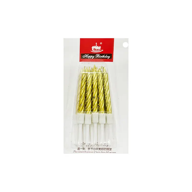 Birthday Small Thin Candles 10 Pcs / 22FK150Gold