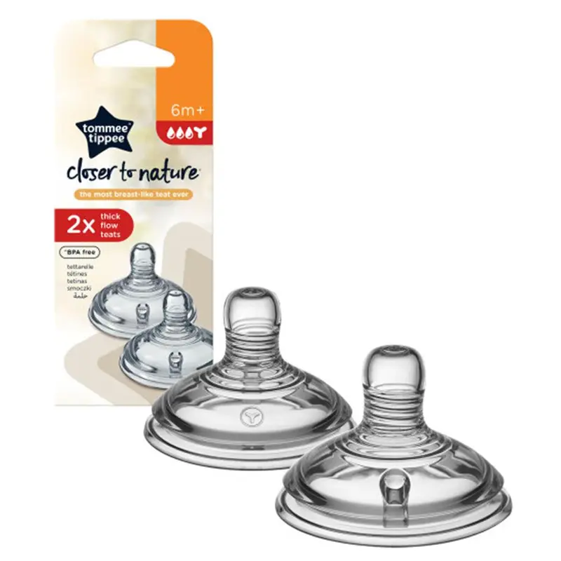 Tommee Tippee  Thick Flow Teat 6m   (2 Pcs) BPA free / 221421