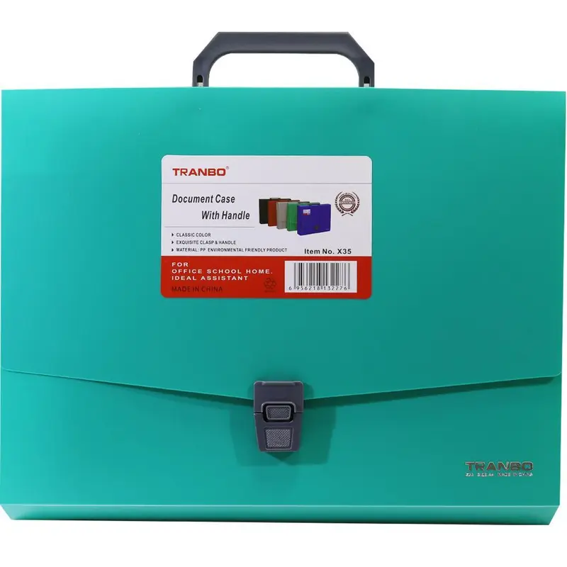 Tranbo Document Case With Handle A4Green
