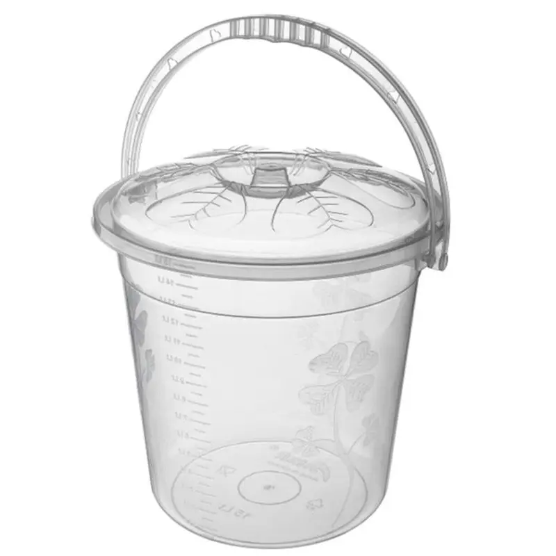 Transparent Water Bucket With Cover 10 Lt