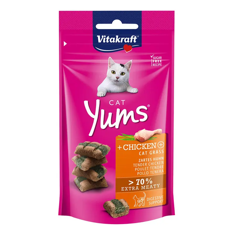 Vitakraft Cat Yums Ckn & Catgras Unulin /48g