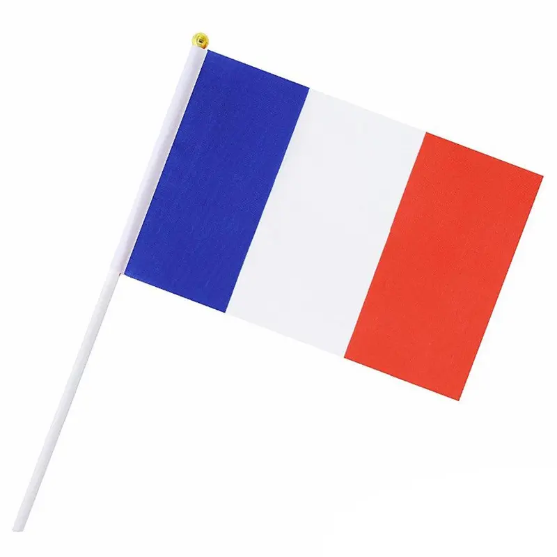 World Cup Hand Flags 30 x 45 cm with Plastic StickFrance
