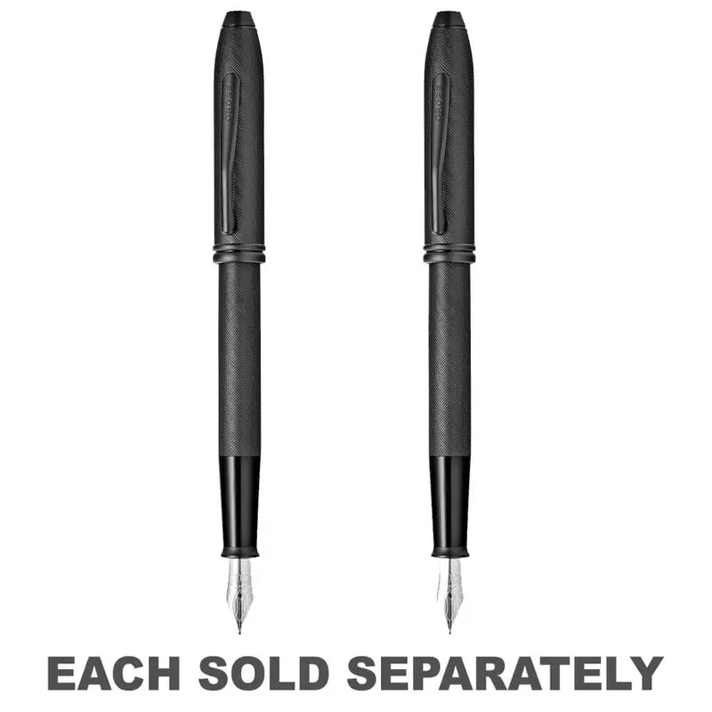 Townsend Black MicroKnurl & Matte Black Fountain PenMdium