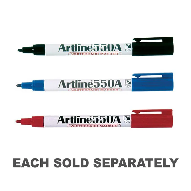 Artline 550A Whiteboard Bullet Tip Marker (Box of 12)Blck