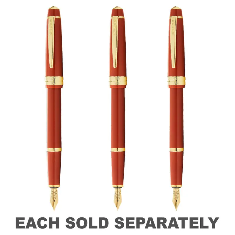 Bailey Light Gloss Fountain Pen (Burnt Orange/Gold)X-Fine