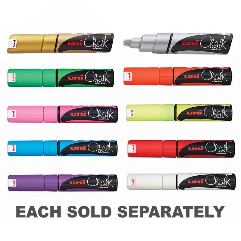 Uni Chisel Tip Chalk Marker 8.0mmFluoro Green
