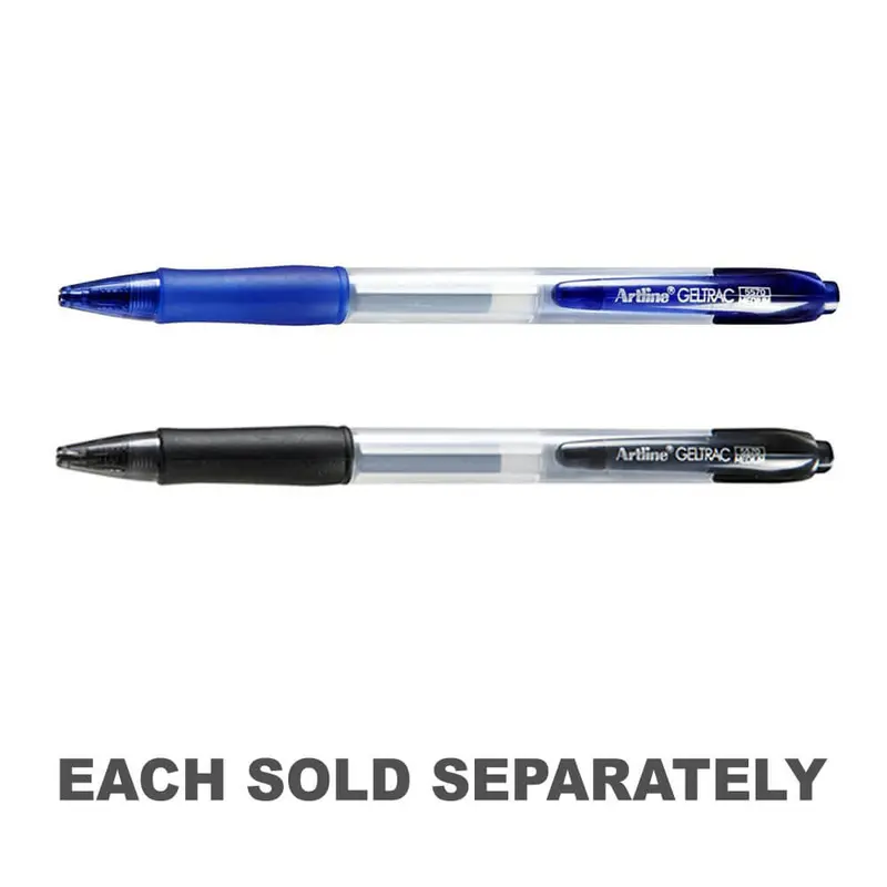 Artline Geltrac Retractable Gel Pen 0.7mm (Box of 12)Blck