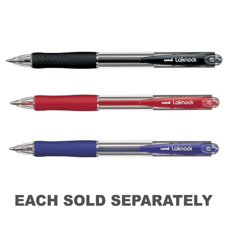 Uni Laknock Retractable Ballpoint Pen 12pcs (Fine)Black