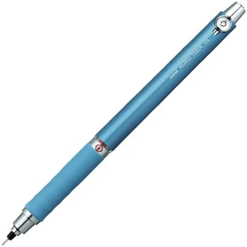 uni Mitsubishi Pencil Mechanical Pencil, Kuru Toga Rubber Grip, 0.5mm, Blue, M5-656 1P, M56561P.33, Set of 3